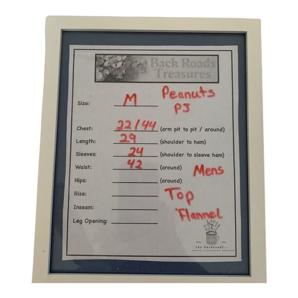 Peanuts Pajama Shirt Mens LG Snoopy Charlie Brown V-Neck Flannel Long Sleeves - Picture 12 of 12